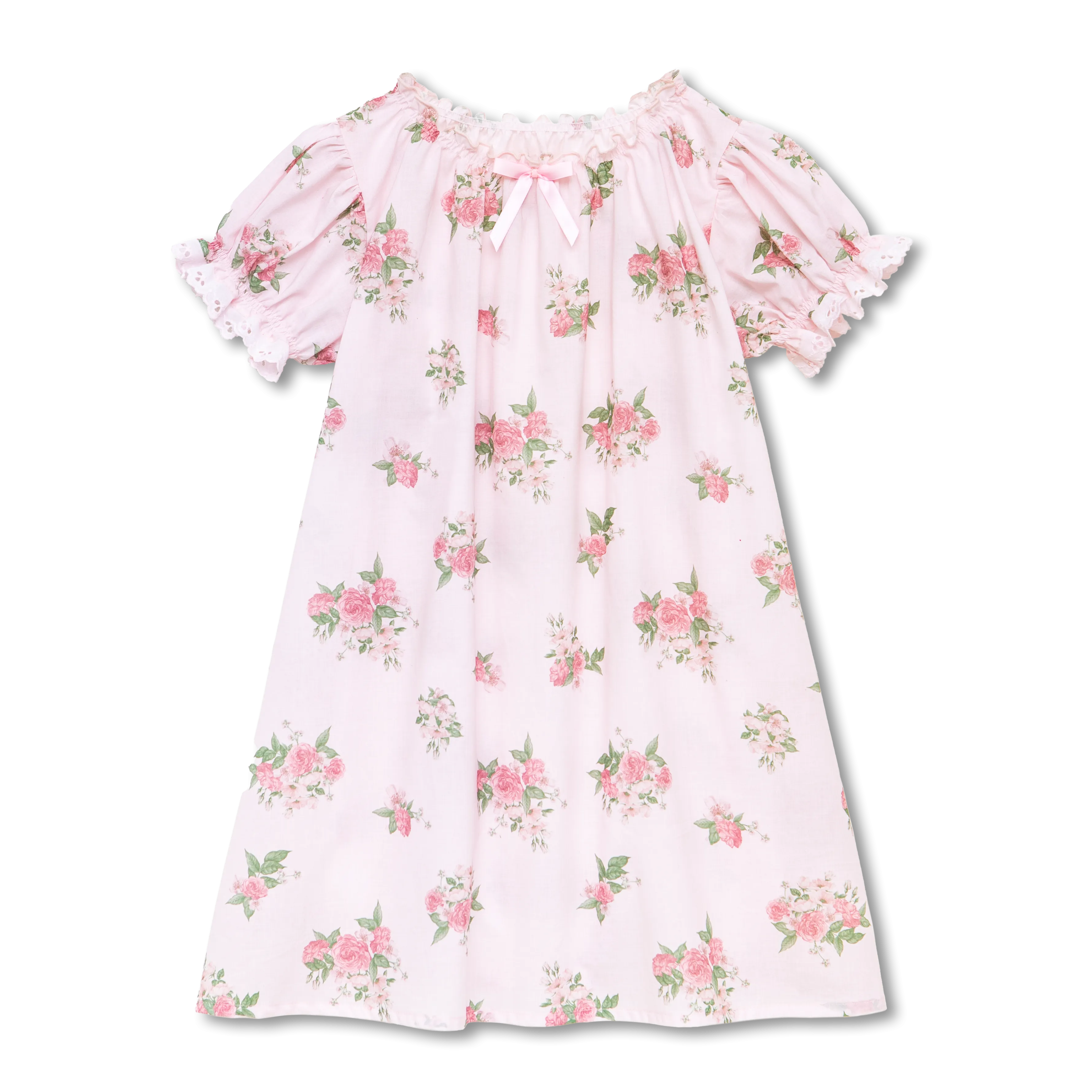 VANESSA - GIRLS COTTON NIGHTDRESS PINK ROSES