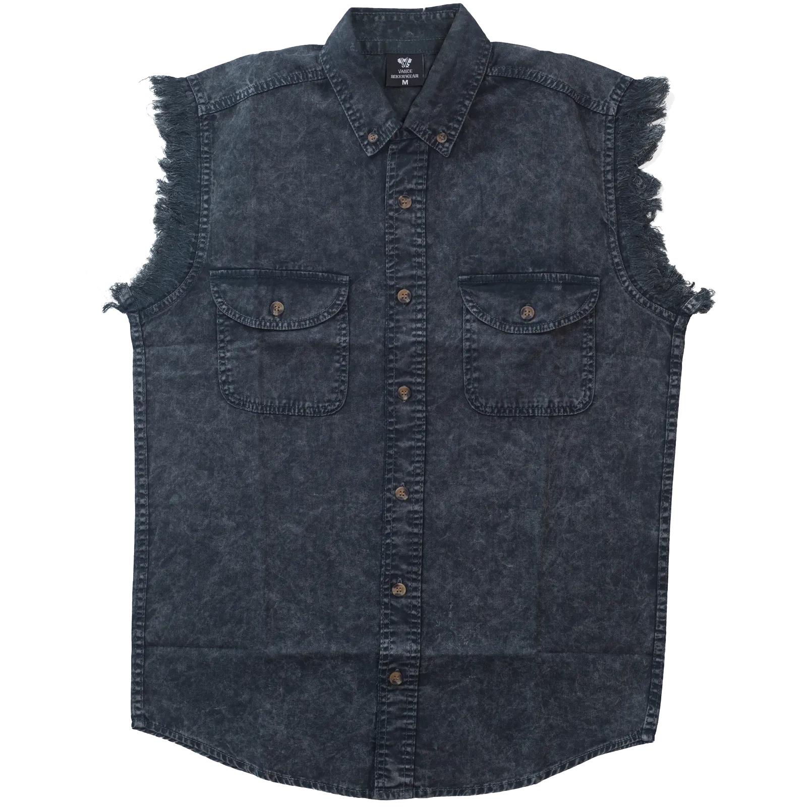 VB731 - Mens Cutoffs Charcoal Acid Wash Shirt