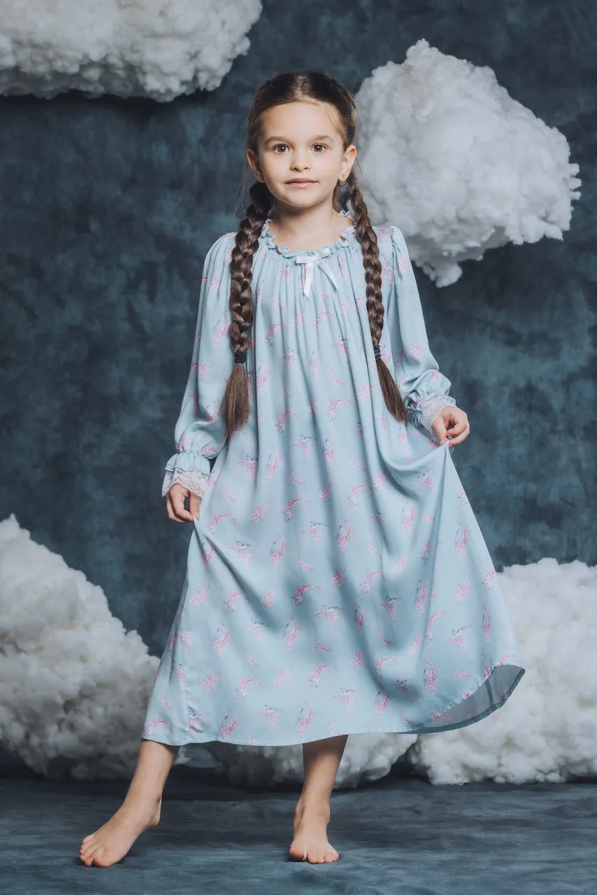 VICTORIA - CHILDREN'S NIGHTDRESS BLUE BIRDS