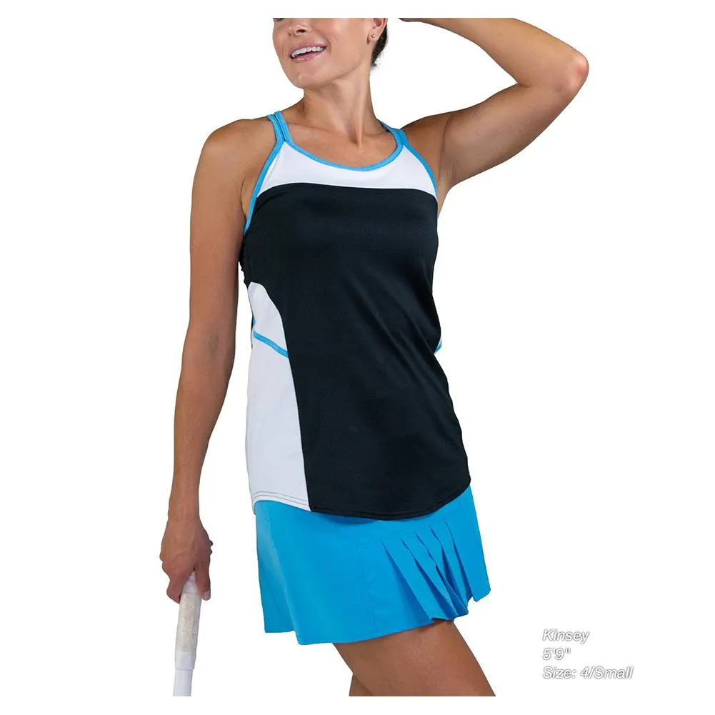 Women's Advantage Tennis Tank Black and White