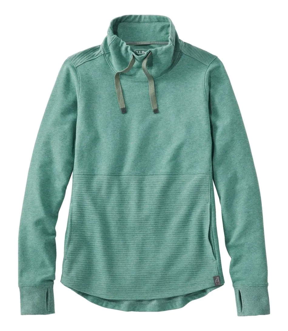 Women's Bean's Cozy Mixed Knits Pullover Sea Green Heather