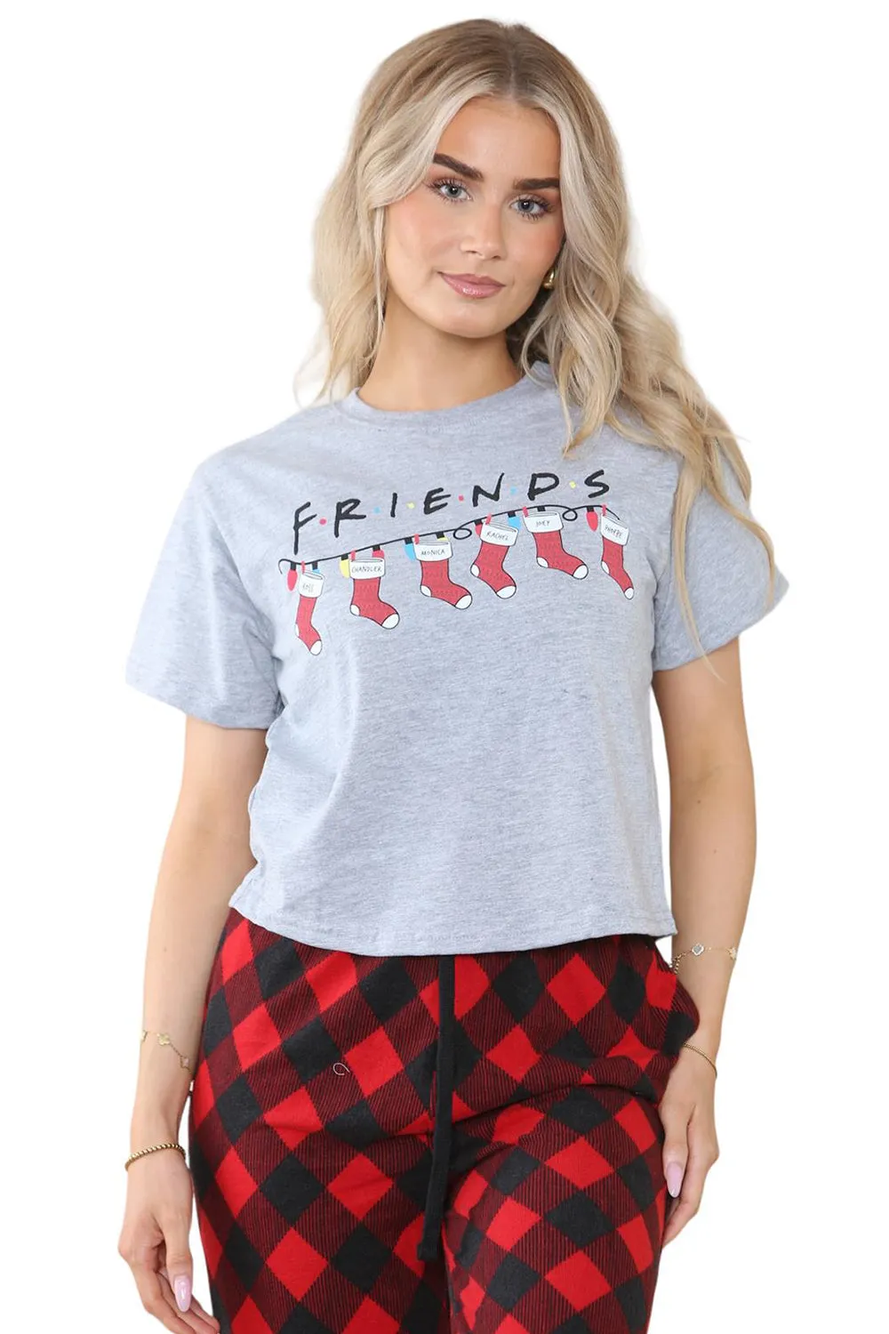 Womens Friends Christmas Printed Pyjamas Set