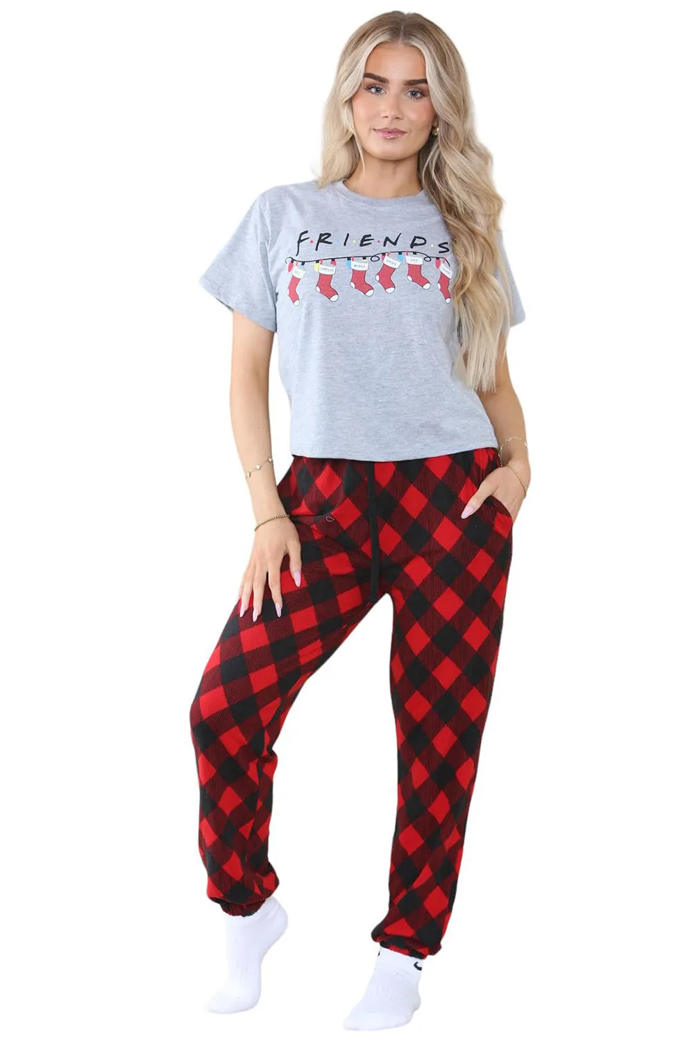 Womens Friends Christmas Printed Pyjamas Set