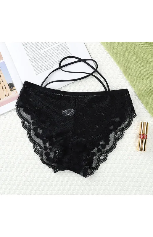 Women's Lace Cross Strap Comfortable Briefs