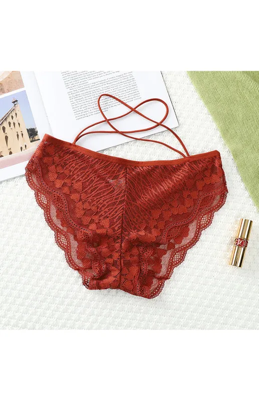 Women's Lace Cross Strap Comfortable Briefs