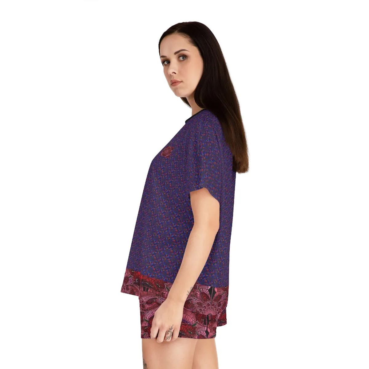 Women's Short Pajama Set (AOP) PURPLE EXTREME