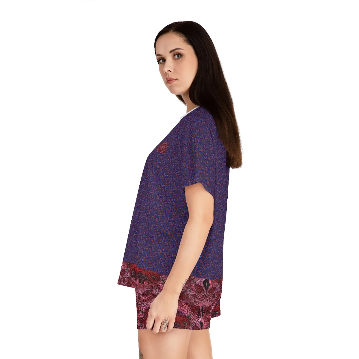 Women's Short Pajama Set (AOP) PURPLE EXTREME